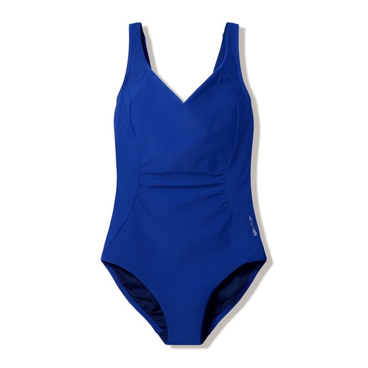 Speedo Women's Blue Shirred Conto Ld64 in Size 14, Sports Direct