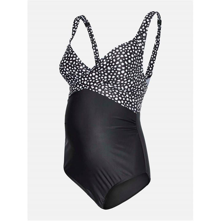 Mamalicious Women's Black Mama One Piece Swimsuit in Size 8, Sports Direct