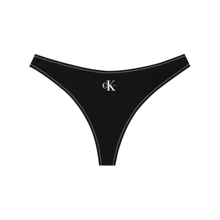 Calvin Klein Women's Black Thong Bikini Bottoms in Size 16, Sports Direct
