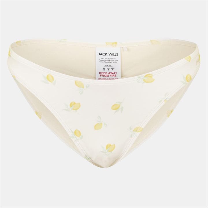 Jack Wills Women's Tanga Bikini Bottom - Lemon Print - 12 (M) - Image 2