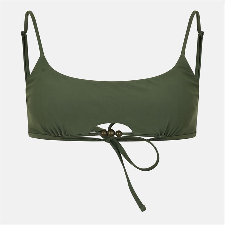 Jack Wills Women's Green Jw Beaded Scoop Crop Top Bikinis in Size 8, Sports Direct