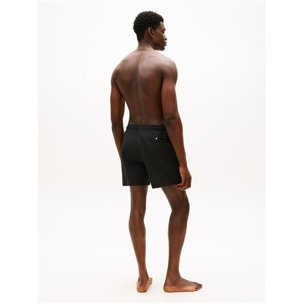 Black - Tommy Hilfiger - Original Logo Mid Swim Shorts