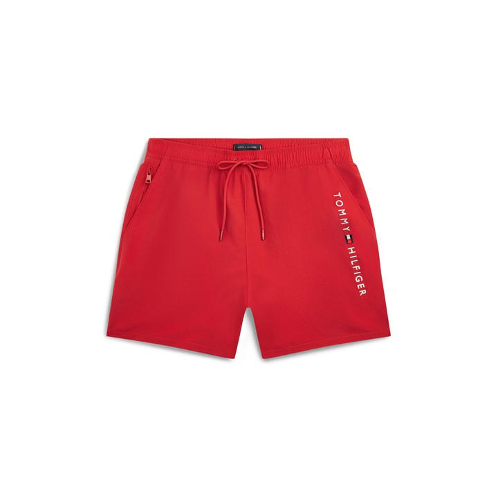 Tommy Hilfiger Men's Red Original Logo Mid Swim Shorts in Size L, Sports Direct