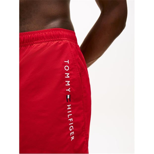 Medium Red - Tommy Hilfiger - Original Logo Mid Swim Shorts