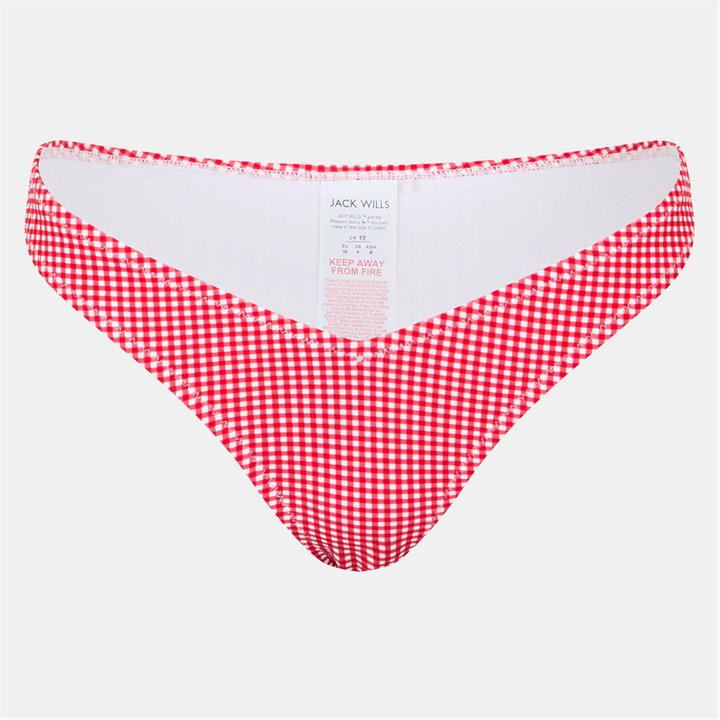 Jack Wills Women's Red V-Shaped Tanga Bikini Bottoms in Size 14, Sports Direct