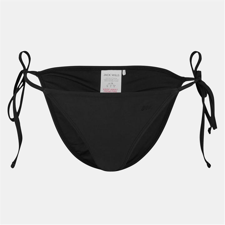 Jack Wills Women's Tie Side Bikini Bottoms - Black - 12 (M) - Image 2