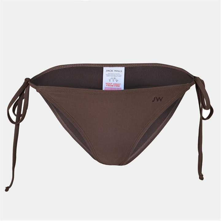Jack Wills Women's Brown Tie Side Bikini Bottoms in Size 14, Sports Direct