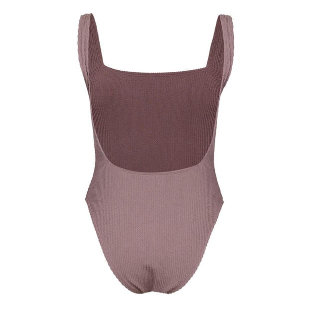 Mocha - Jack Wills - Women's Non Padded Wired Scoop Neck Swimsuit