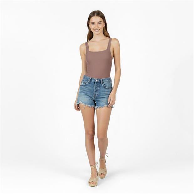 Mocha - Jack Wills - Women's Non Padded Wired Scoop Neck Swimsuit
