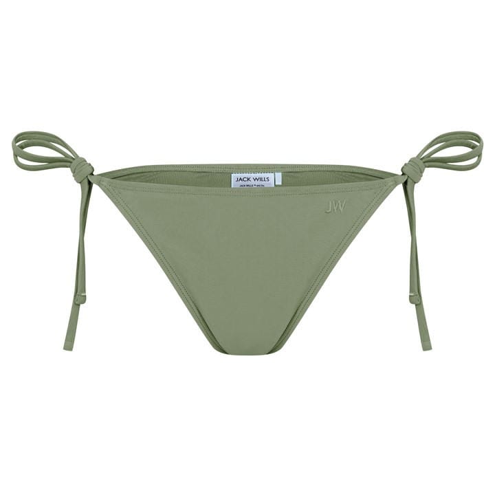 Jack Wills Women's Green Embroidered Tie Side Bikini Bottoms in Size 8, Sports Direct