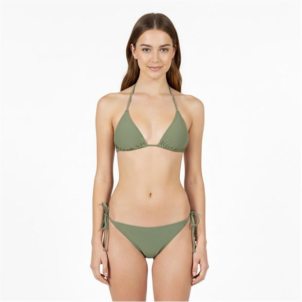 Kharki - Jack Wills - Women's Embroidered Tie Side Bikini Bottoms