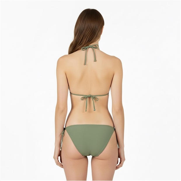 Kharki - Jack Wills - Women's Embroidered Tie Side Bikini Bottoms