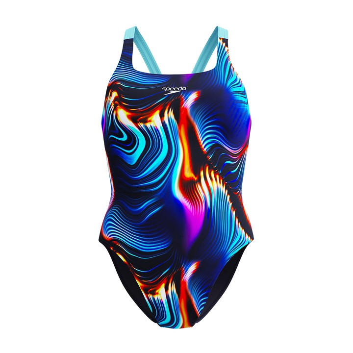 Speedo Women's Black All Over Print One Piece Swimsuit in Size 8, Sports Direct