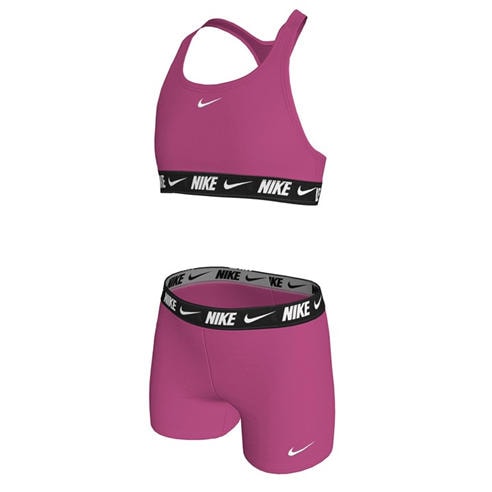 Nike - Swim Logo Tape Nike Swim Big Kids (Girls) Racerback Bikini & Short Set