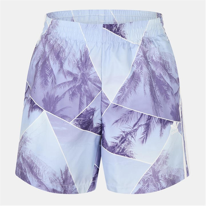 Adidas Originals Men's Purple Palm Print Quick Drying Tailored Fit Swim Shorts in Size XS, Sports Direct