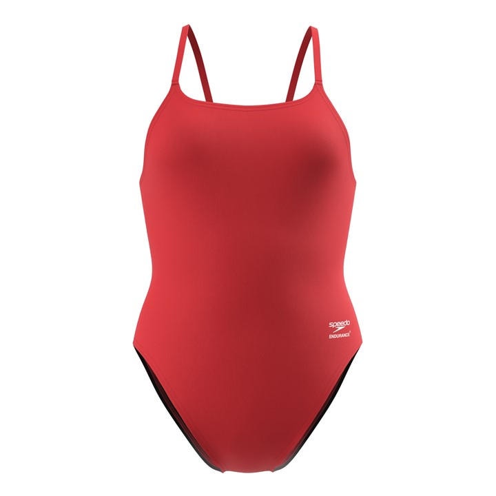 Speedo Women's Red Solid Enduran Ld64 in Size 14, Sports Direct