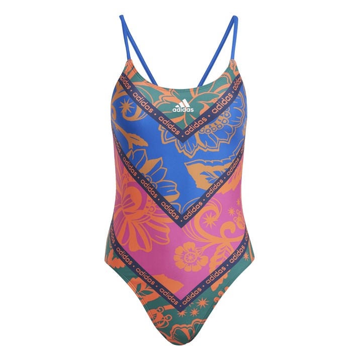 Adidas Women's Blue Farm One Piece Swimsuit in Size 4, Sports Direct