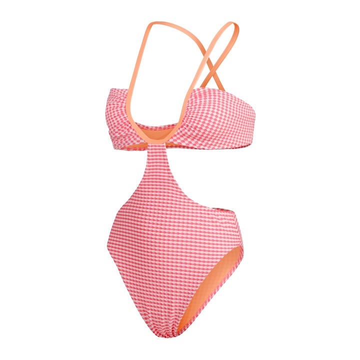 Speedo Women's Pink Gingham Convertible One Piece Swimsuit in Size 14, Sports Direct