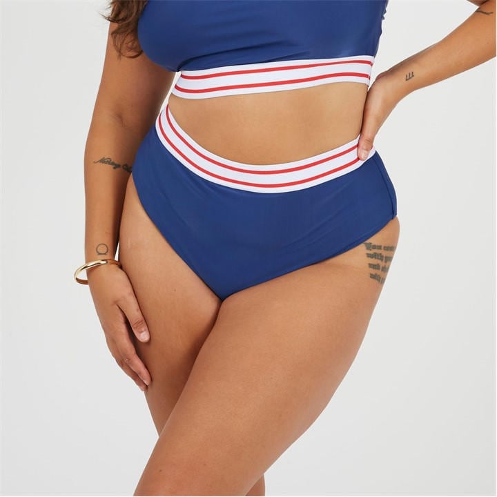 Brave Soul Women's  Plus Size High Waisted Bikini Bottoms in Size 20, Sports Direct