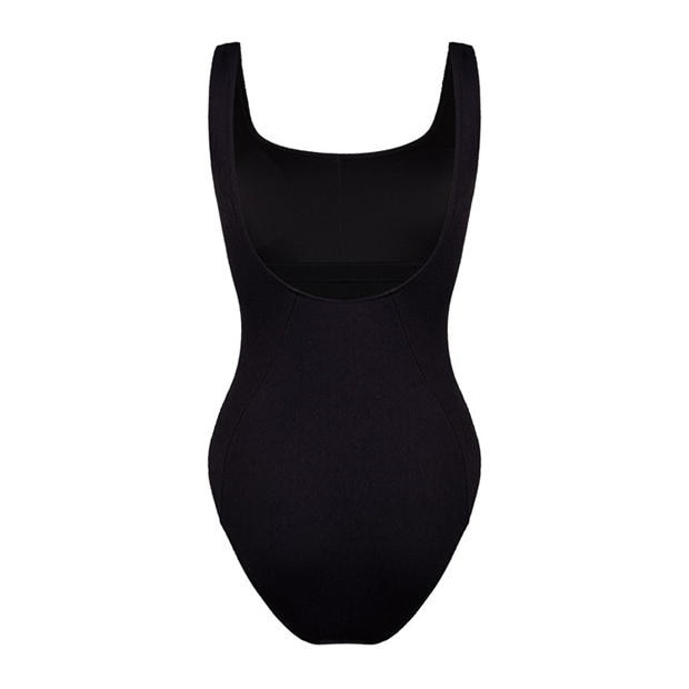 Black Crinkle - Chelsea Peers - Women's Scoop Neck Swimsuit