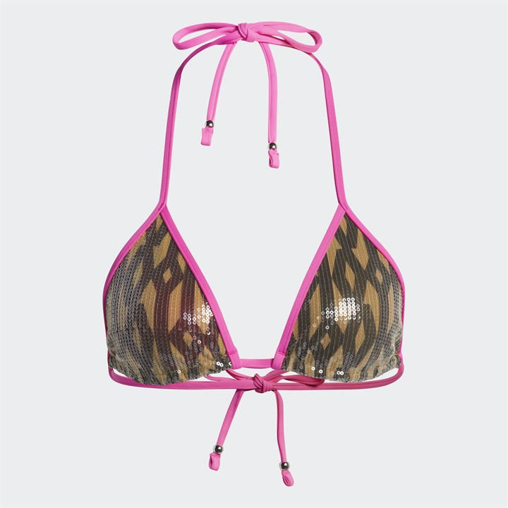 Adidas Originals Women's Brown Adidas Sequin Monogram Bikini Top in Size 14, Sports Direct