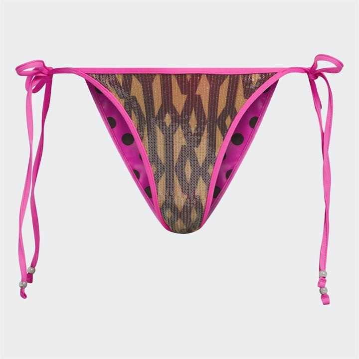 Adidas Originals Women's Brown Ao X Ivy Park Sequin Monogram Bikini Bottoms in Size 14, Sports Direct