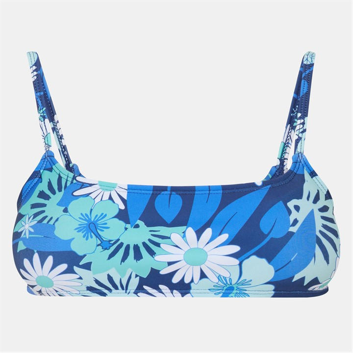 Brave Soul Women's  Floral Strappy Sqaure Neck Bikini Top in Size 12, Sports Direct