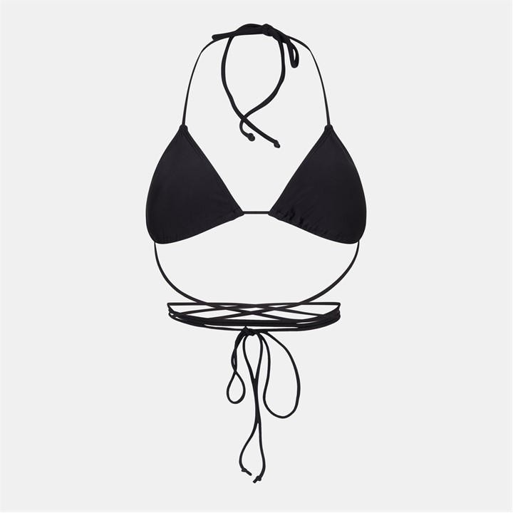 Brave Soul Women's Black Halter Neck Tie Bikini Top in Size 10, Sports Direct