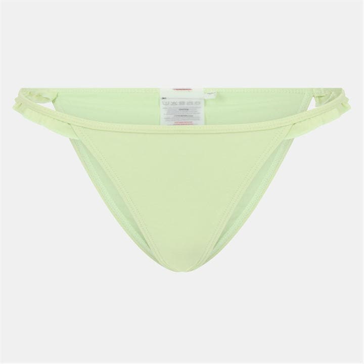 Brave Soul Women's Green Low Rise Bikini Bottoms With Frill in Size 12, Sports Direct