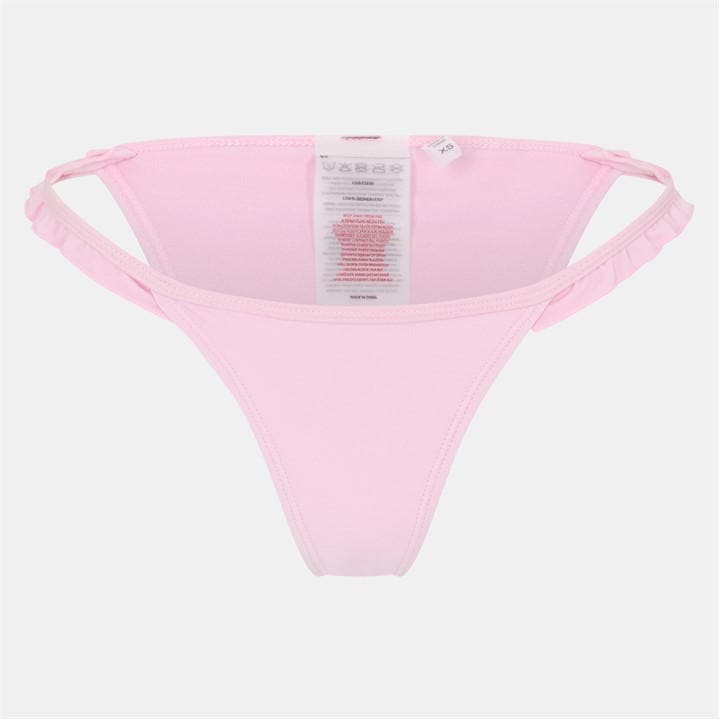 Brave Soul Women's Pink Low Rise Bikini Bottoms With Frill in Size 10, Sports Direct
