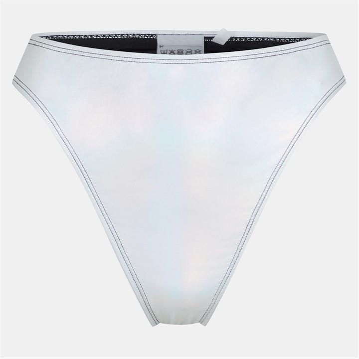 Brave Soul Women's Silver High Waisted Bikini Bottoms Size 14
