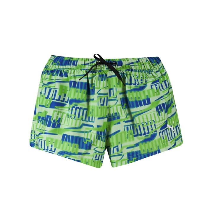 Puma Women's Green Printed Woven Swim Shorts in Size 14, Sports Direct