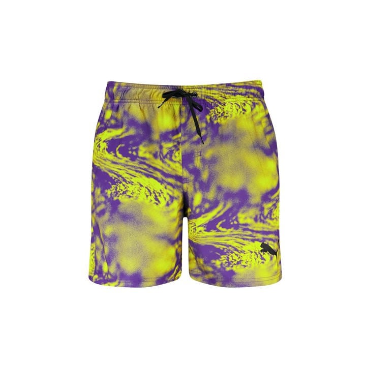 Puma Men' Purple Printed Woven Swim Shorts in Size S, Sports Direct