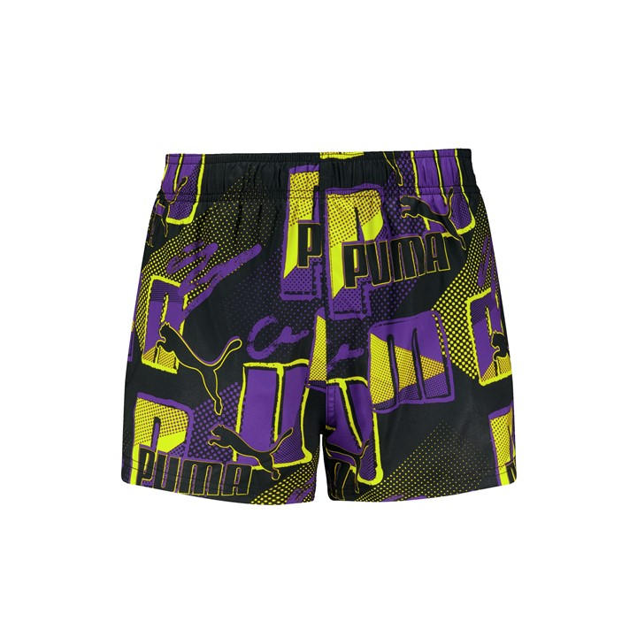 Puma Men's Purple Print Logo Swim Shorts in Size XS, Sports Direct