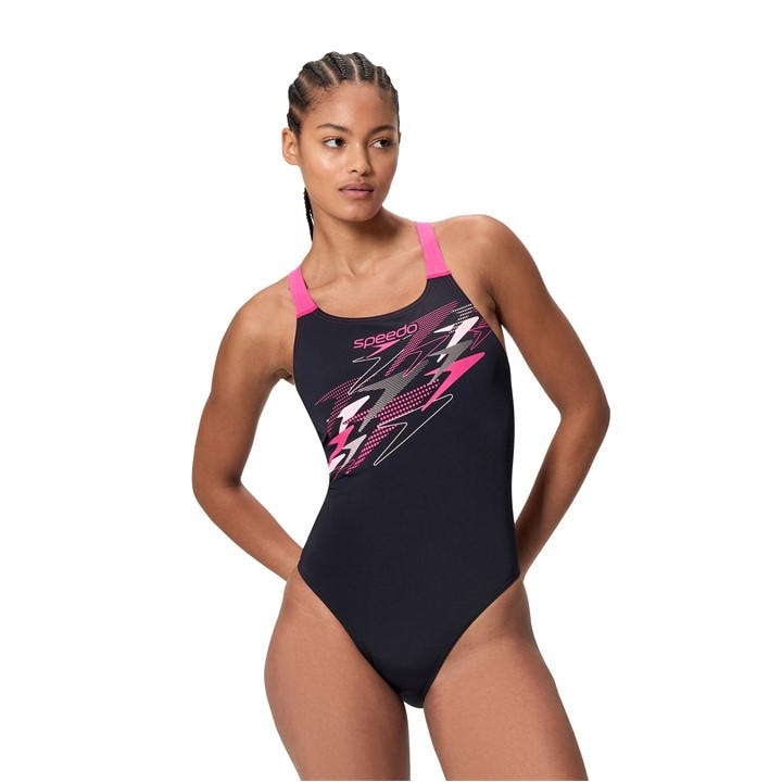 Speedo Women's Black Meda One Piece Swimsuit in Size 10, Sports Direct