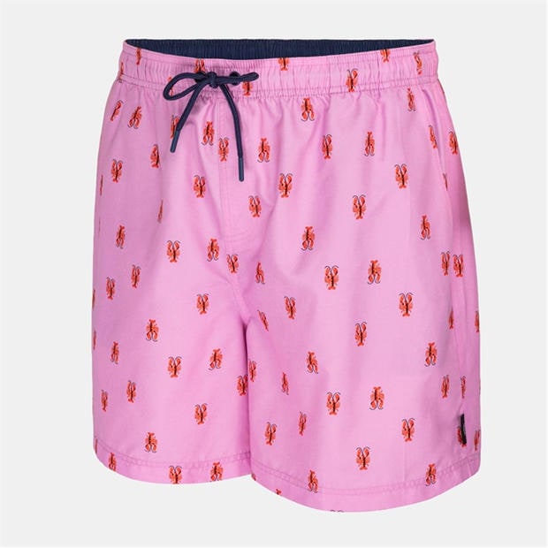 Pink SM Logo - Hot Tuna - Men's Above The Knee 2 Pockets Swim Shorts