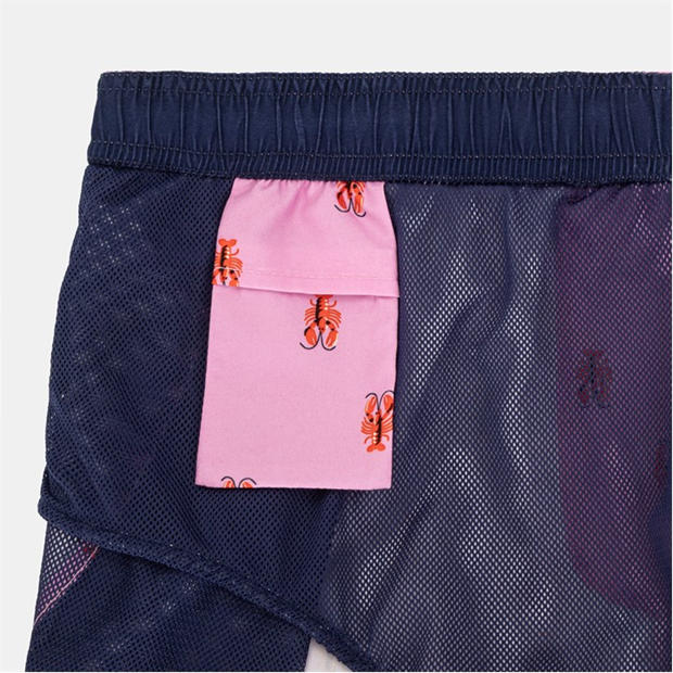 Pink SM Logo - Hot Tuna - Men's Above The Knee 2 Pockets Swim Shorts