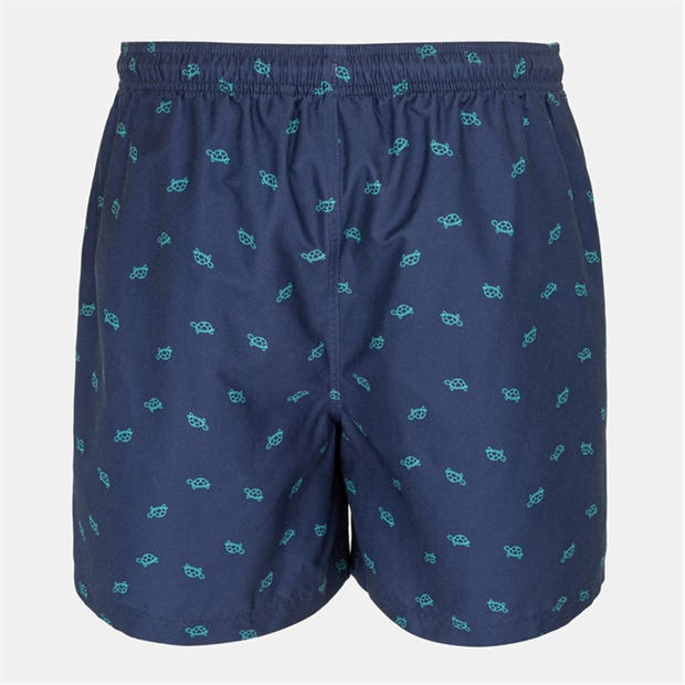 Navy Sml Logo - Hot Tuna - Men's Above The Knee 2 Pockets Swim Shorts