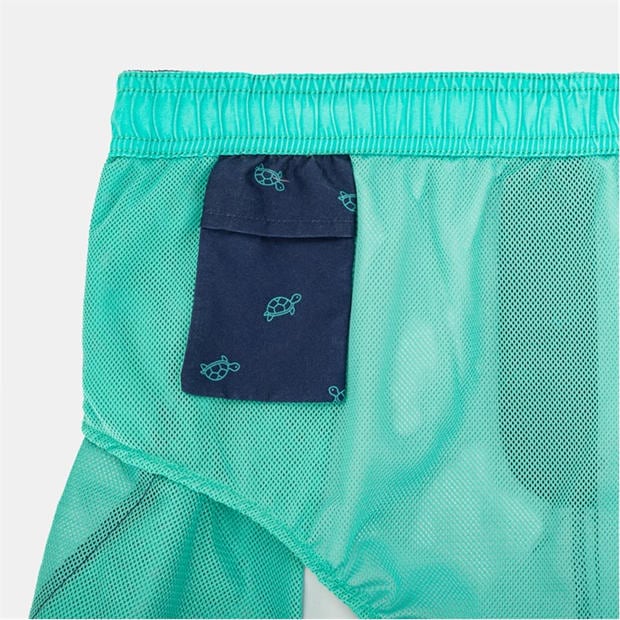 Navy Sml Logo - Hot Tuna - Men's Above The Knee 2 Pockets Swim Shorts