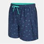Navy Sml Logo - Hot Tuna - Men's Above The Knee 2 Pockets Swim Shorts