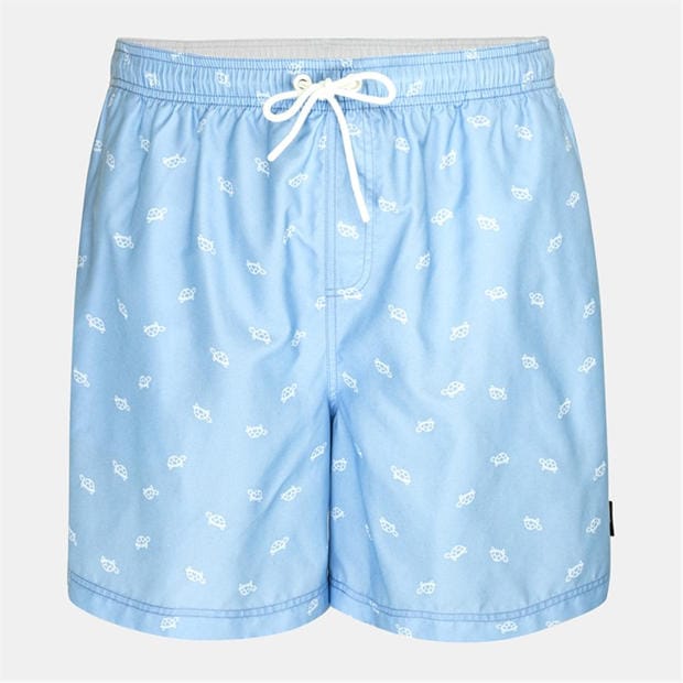 Blue Sml Logo - Hot Tuna - Men's Above The Knee 2 Pockets Swim Shorts