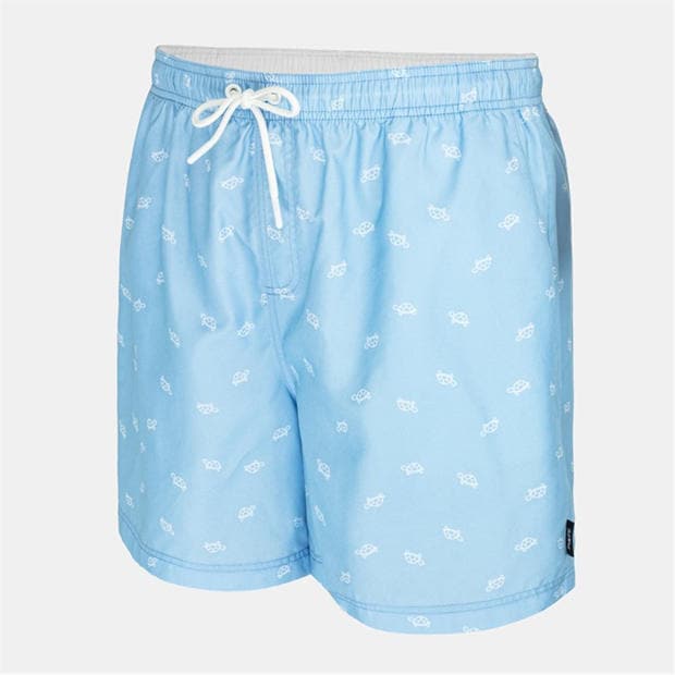 Blue Sml Logo - Hot Tuna - Men's Above The Knee 2 Pockets Swim Shorts