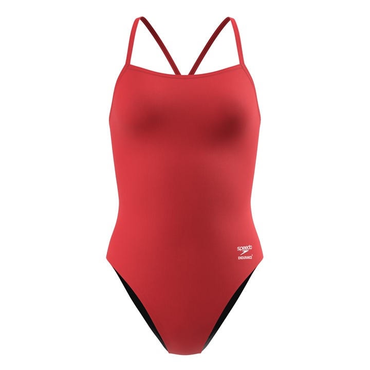 Speedo Women's Red Solid Enduran Ld64 in Size 16, Sports Direct