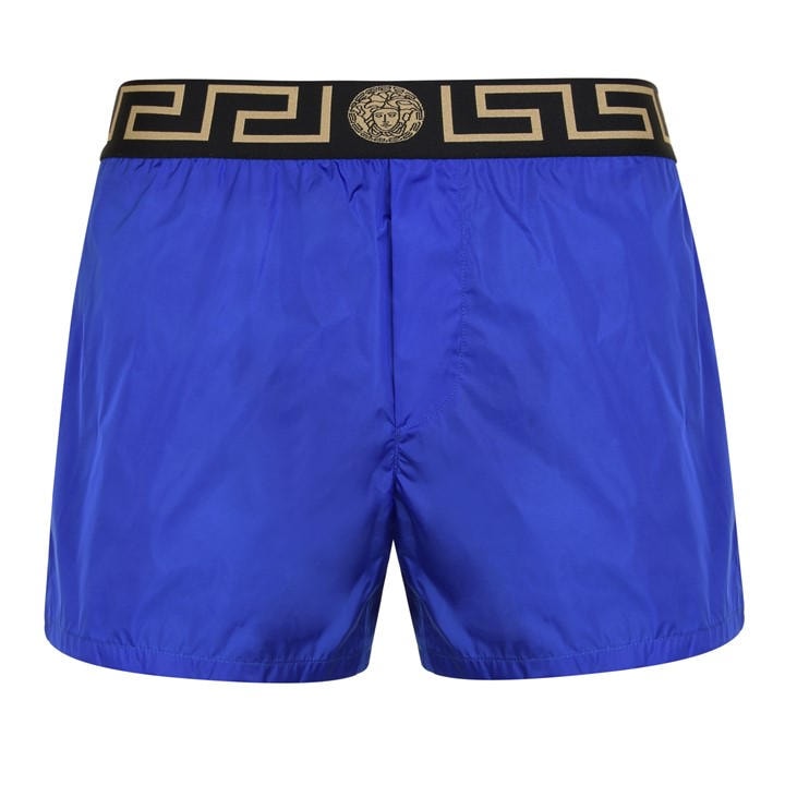 Versace Icon Men's Blue Greca Waistband Swim Shorts in Size 2XL, Sports Direct