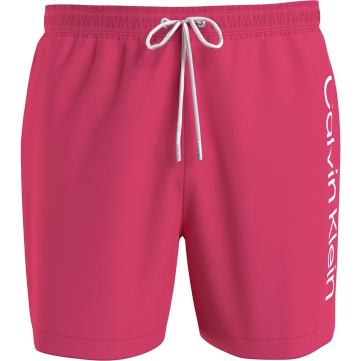 Calvin Klein Men's Pink Large Logo Swim Shorts in Size L, Sports Direct