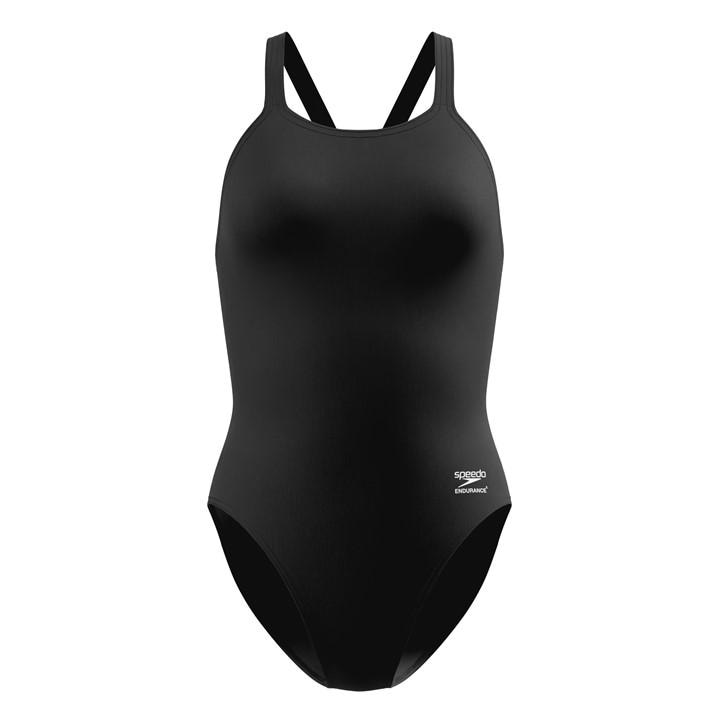Speedo Women's Black Solid Enduran Ld64 in Size 12, Sports Direct