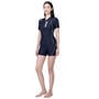 Black - Arena - Women's Short Sleeve Boyleg Swimsuit