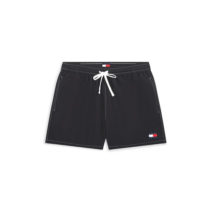 Tommy Hilfiger Men' Black Tj Medium Drawstring Swim Shorts in Size S, Sports Direct