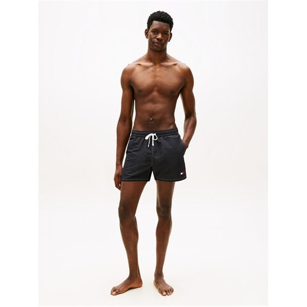 Black - Tommy Hilfiger - TJ Medium Drawstring Swim Shorts