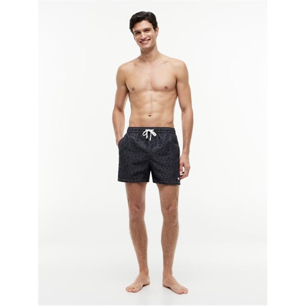 Black AOP - Tommy Hilfiger - TJ Medium Drawstring Swim Shorts
